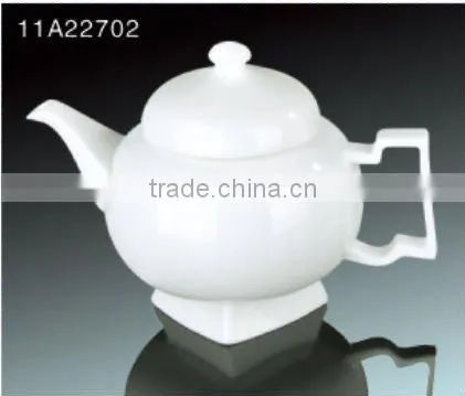 Fine bone china white ceramic coffee and tea pot