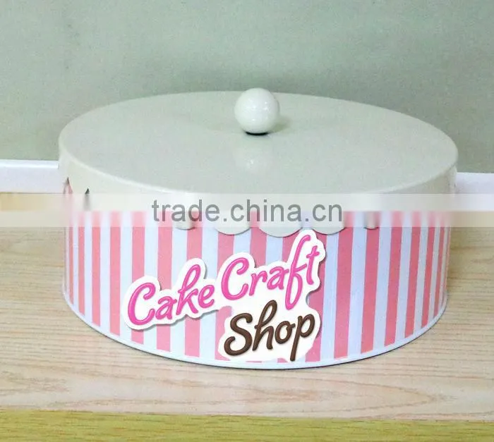 Metal cookie jar cake iron storage can cake tin