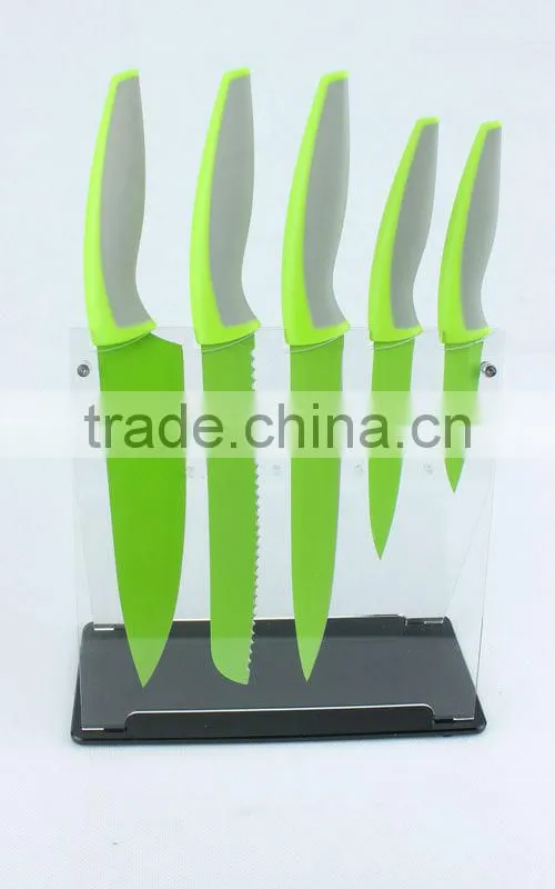 Acrylic knife stand for kitchen knife set (554-355-389)