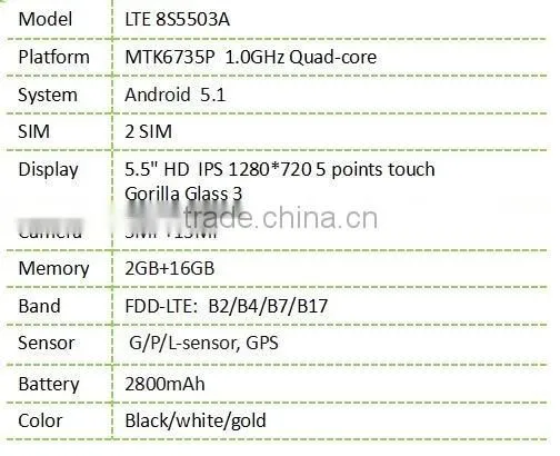 LTE8S5503 5.5 inch high end mobile phone wholesale