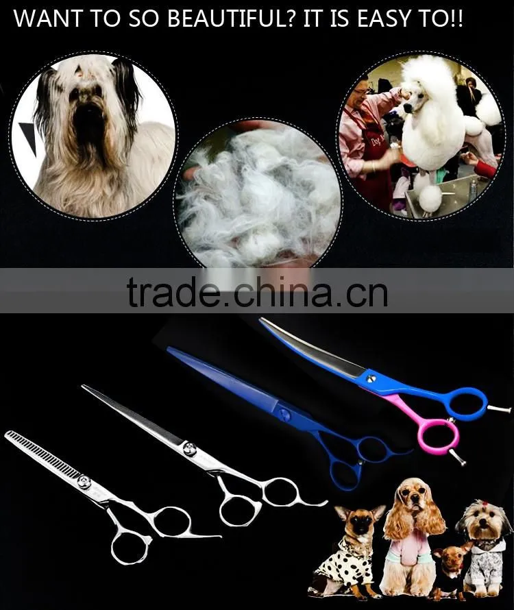 QJ-JP44 red pet grooming scissors, high quality dog cleaning grooming scissors