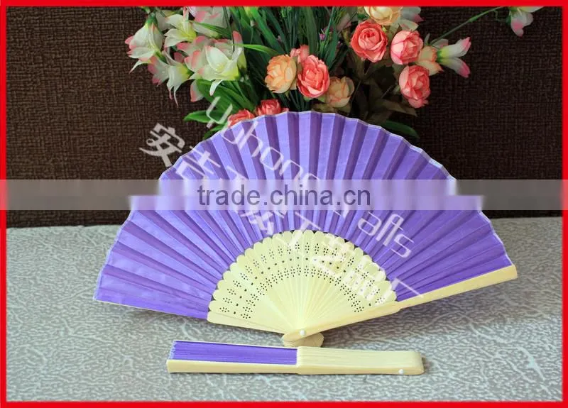 Promotional colorful silk hand fan