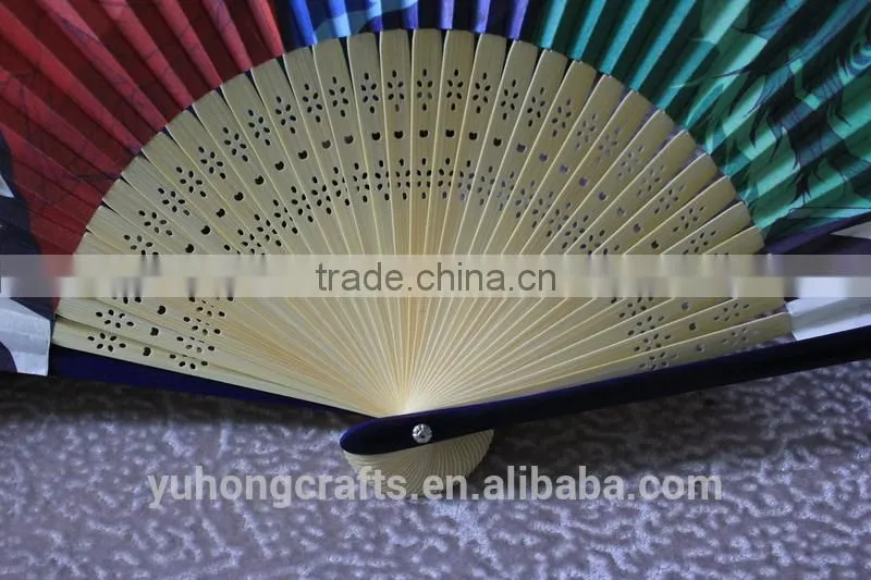 Best selling bamboo paper fan with two sides printing