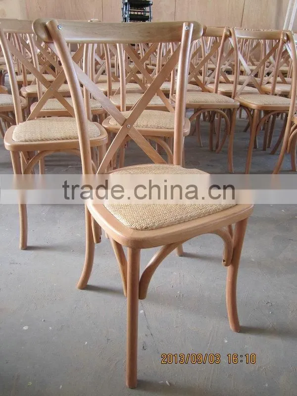 wholesale wood cross back dining chair with rattan seat for living room