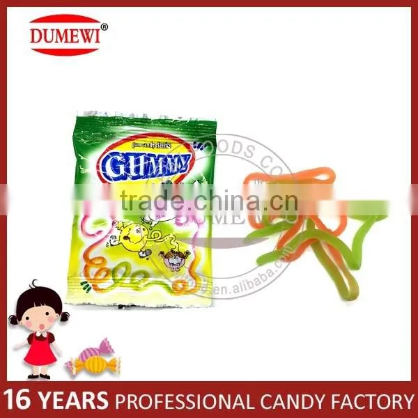 Fruity Flavors Long Chews Jelly Rope Gummy Candy