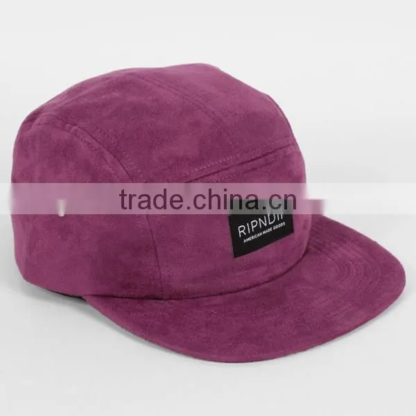 Hengxing custom suede cap wholesale blank 5 panel suede hat