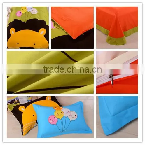 2015 new design 100%cotton kids cartoon bedding set from china manufacture