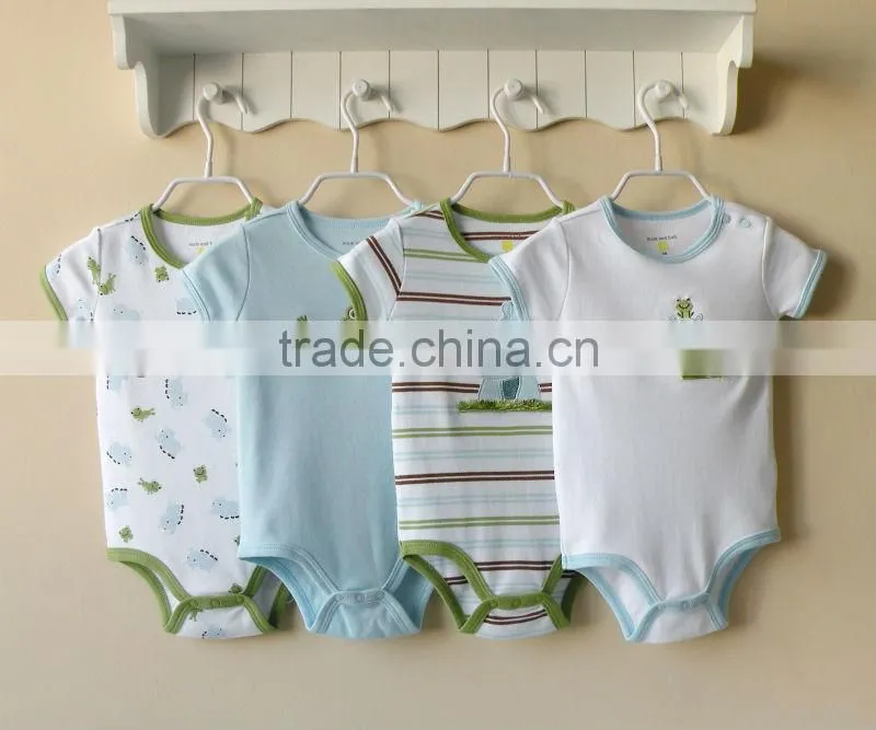 mom and bab 2013 Summer baby clothes 100% cotton short bodysuit 4in1 gift box gift set
