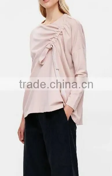 Runwaylover EY2380B Europe Style 2017 Ladies Fashion Pure Color Blouse