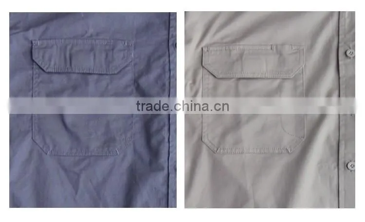 Plain color cotton mechanic wear work two pocket shirts