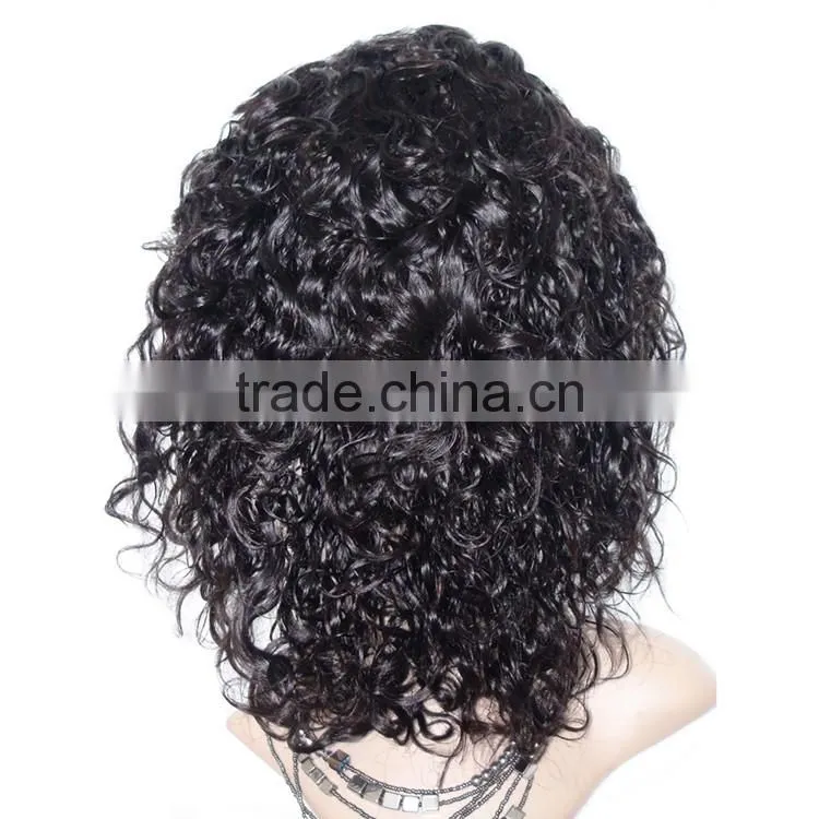 Wholesale Elastic Band Curly Wave Human Hair Wigs for Black Women