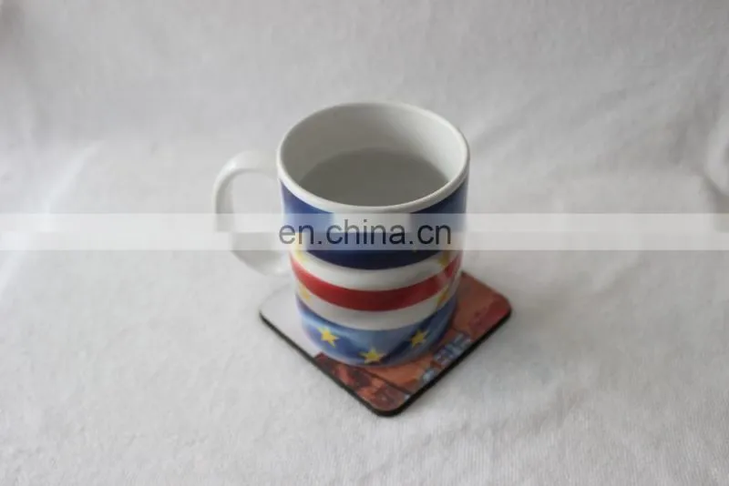 sublimation wood tea coaster with pearlescent tea cup coaster hardwood coffee cup mats