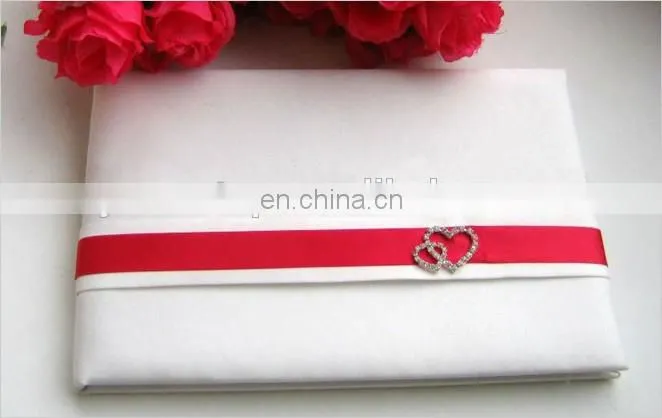 Red stain with double heart designer wedding guest book party decorations