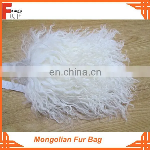 Bleached White Mongolian Fur Bag