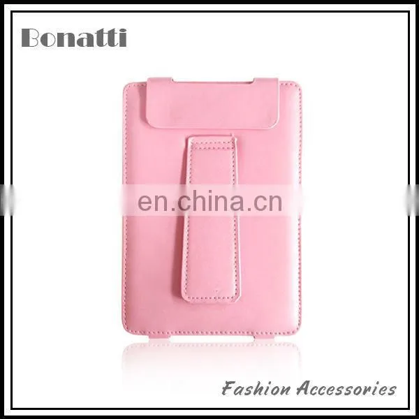 Pink flip style leather Ipad and tablet computer cases