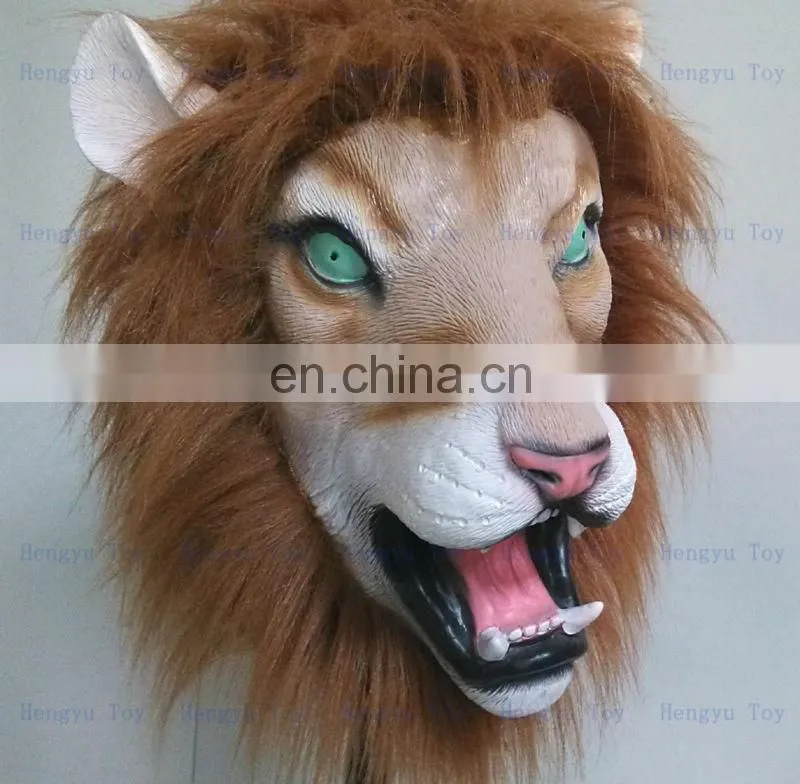 Hot sale Realistic Animal Full Head Lion Mask with Wig