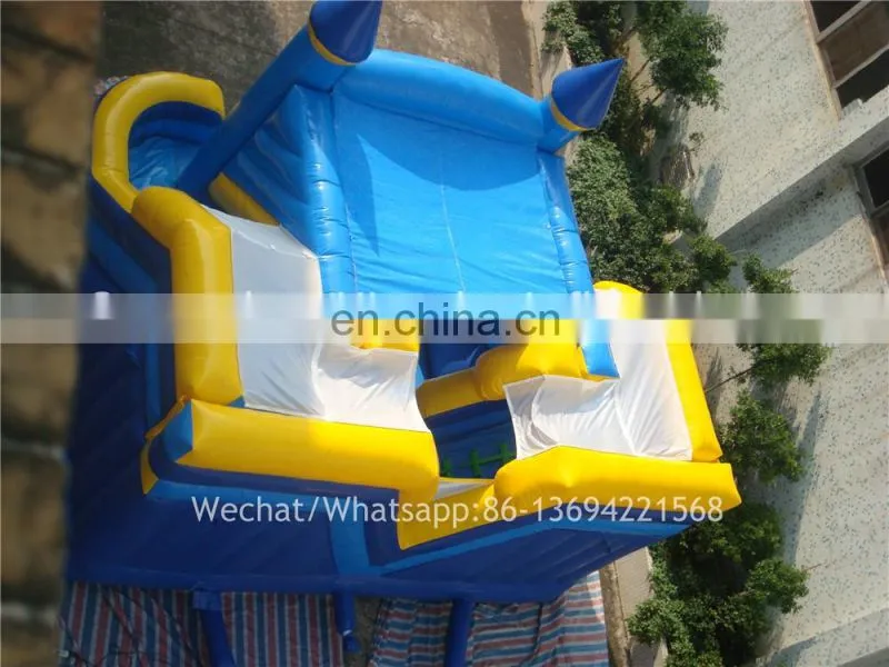 Kids Blue slide and castle inflatable bouncer combo 5x4x3m