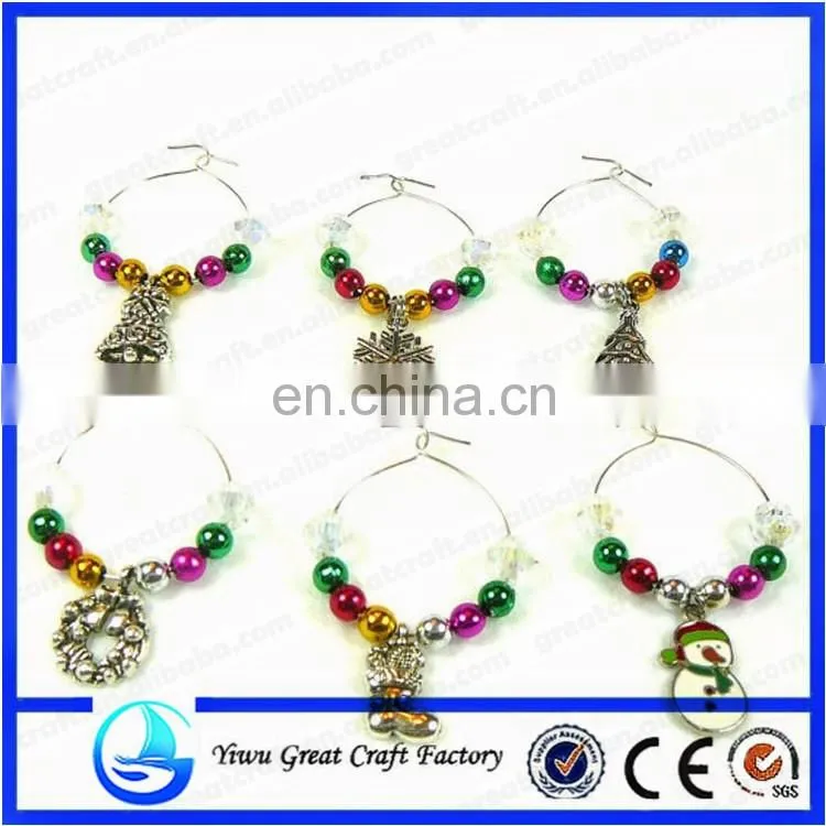 Jingle Bell Wine Charms-Christmas Wine Charms Winter Wedding Favor-Holiday Wine Glass