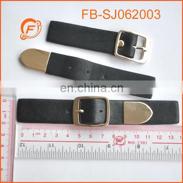 golden metal tipping black pu fashion toggle for coat