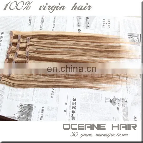 TOP quality piano color lace clip in hair extension