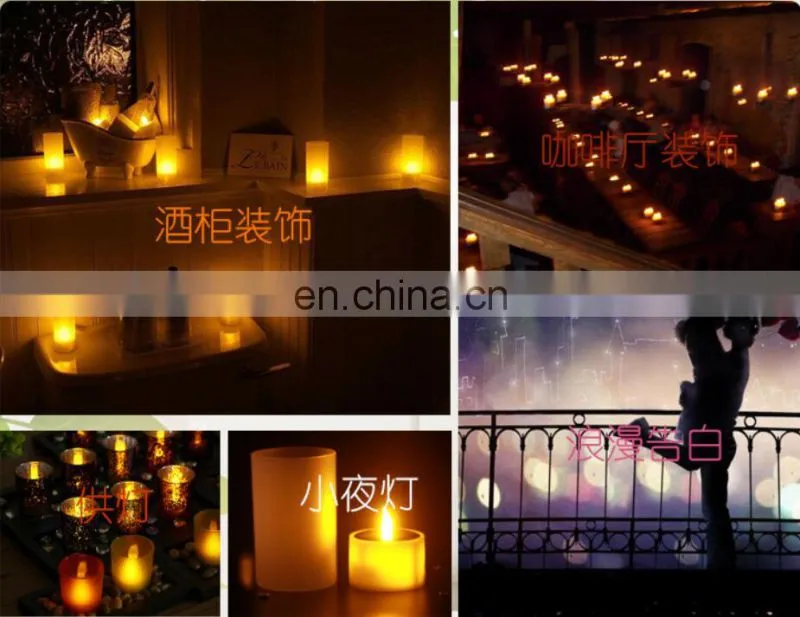 2020 amazon hot seller 6 packes electric flame design led candle rechargeable with remote for holiday decoration