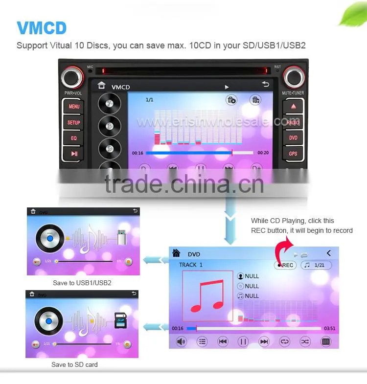 Erisin ES7677M 6.2" Touch Screen Car Radio DVD GPS Player