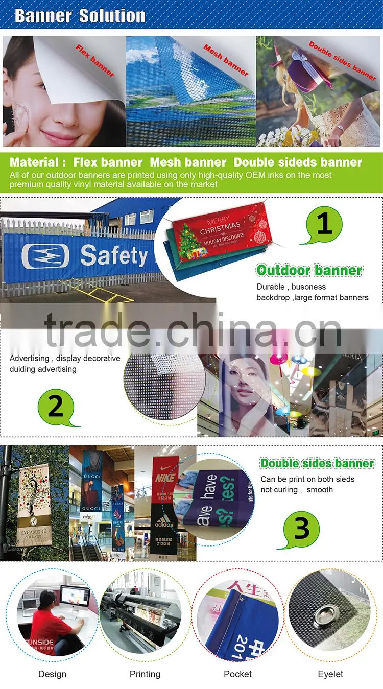 Durable pole pocket hanging mesh banner with grommets Custom print mesh fabric manufacturer D-0628