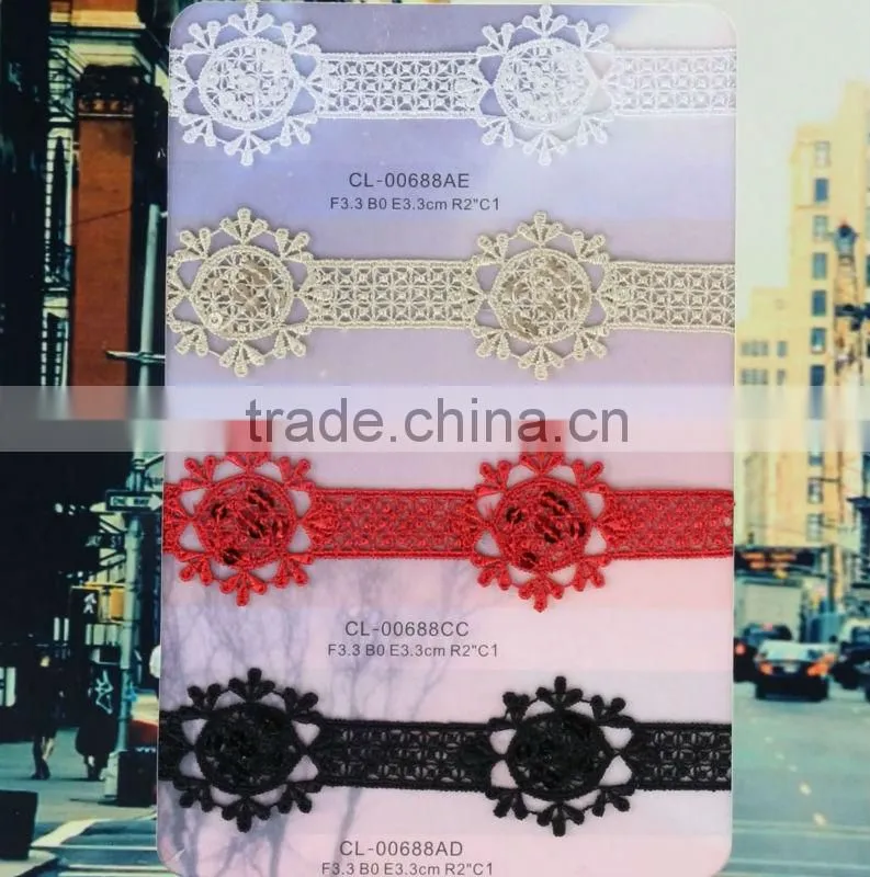 Various colors embroidery lace trimming for women