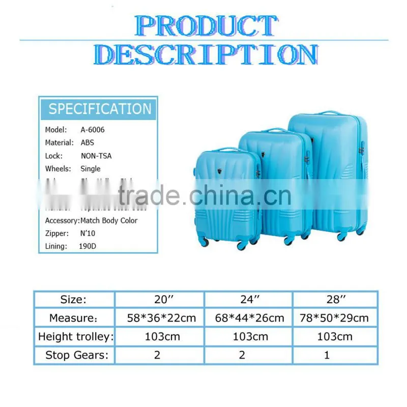 2015 in Russia market plastic urban abs trolley set
