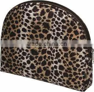 Simple elegent leopard print nylon cosmetic bag