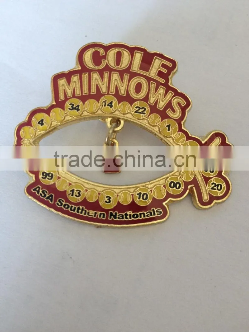 Custom soft enamel baseball pins badges sports pin