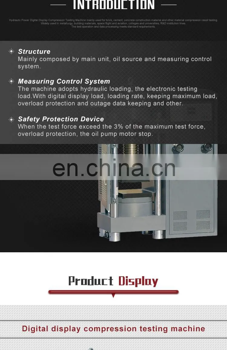HCTM-2000/3000KN automatic concrete cube blocks/cement/brick compression testing machine