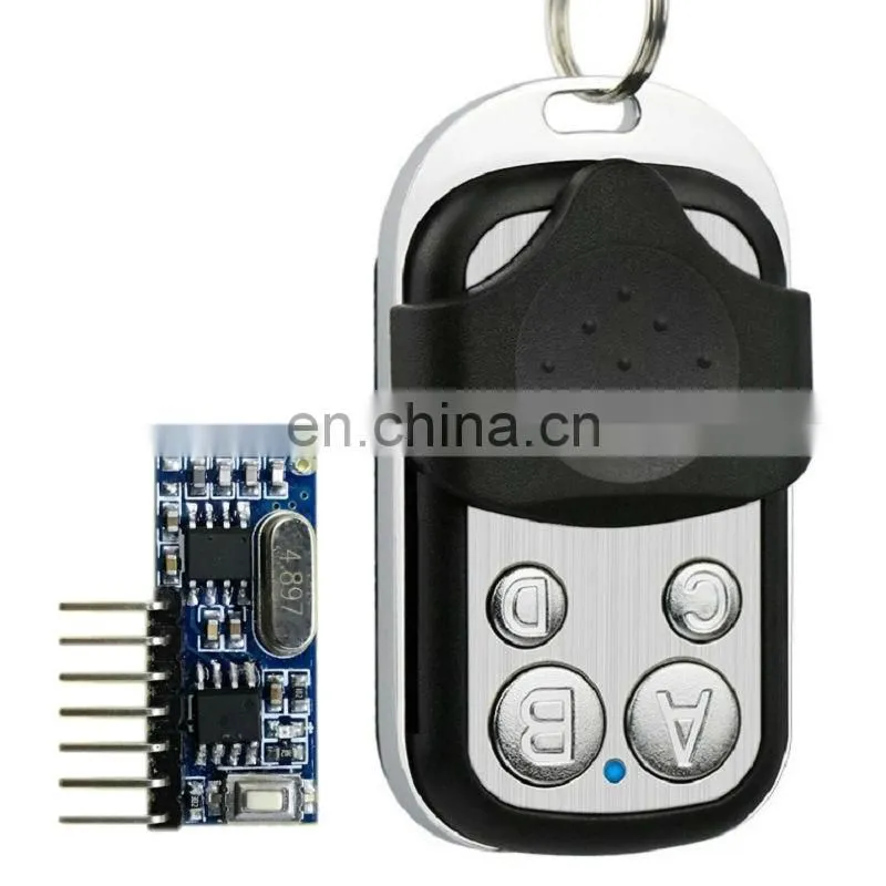 433 mhz metal 4 button wireless RF transceiver kit remote control with receiver