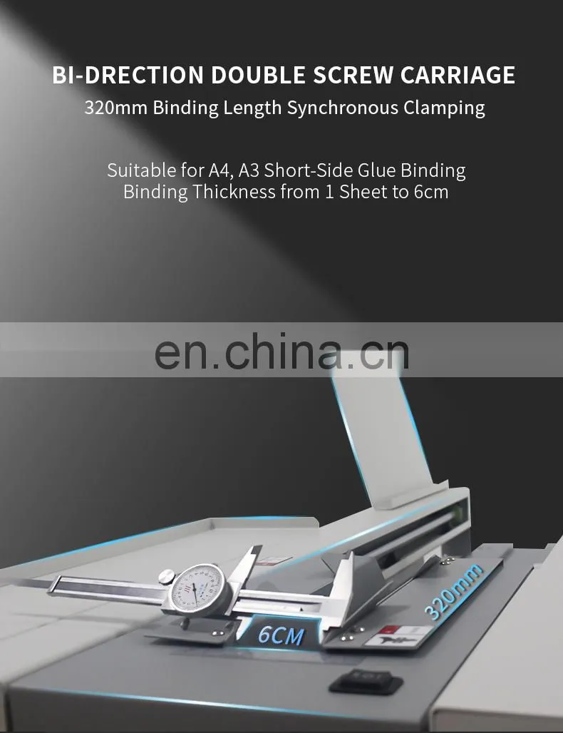 BM300L for 320 mm glue binding machine perfect binder hot glue book binder binding machine