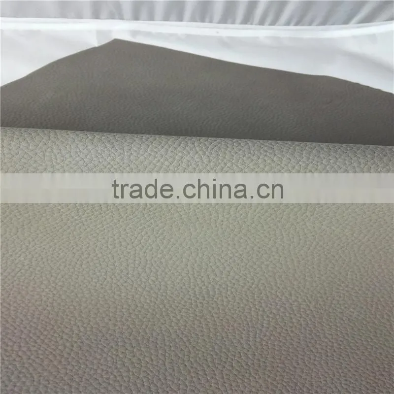 Pu coating cow split leather barton print pattern