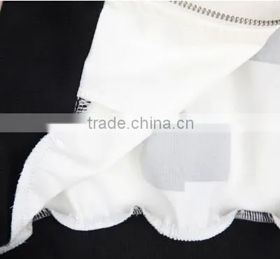 In the fall of the new female fashion leisure short coat black and white stitching fleece jacket dress