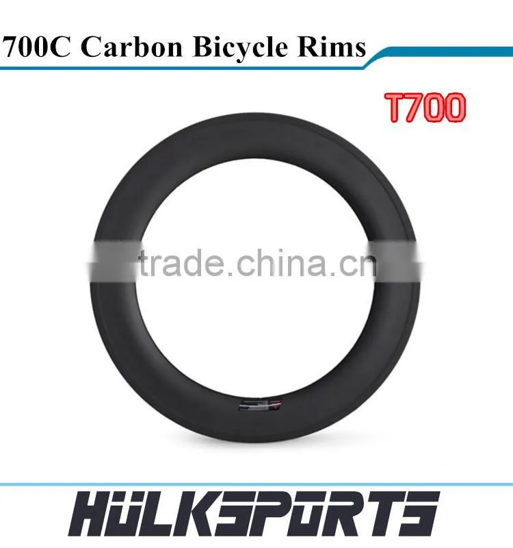 700c full carbon Tubular road bicycle rims Toray T700 carbon rims for road bicycle 3K/UD carbon road bike rim