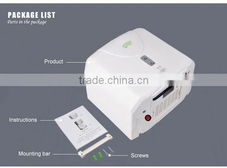 1200W hot sale warm/cold air High speed automatic hand dryer bathroom use CE/ROHS high quality YK6902