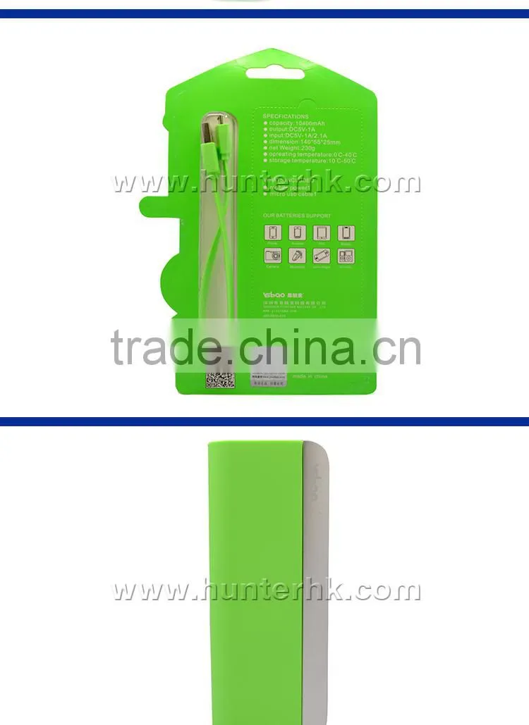 Own Logo LED Light Dual USB 10400 mah Power Bank