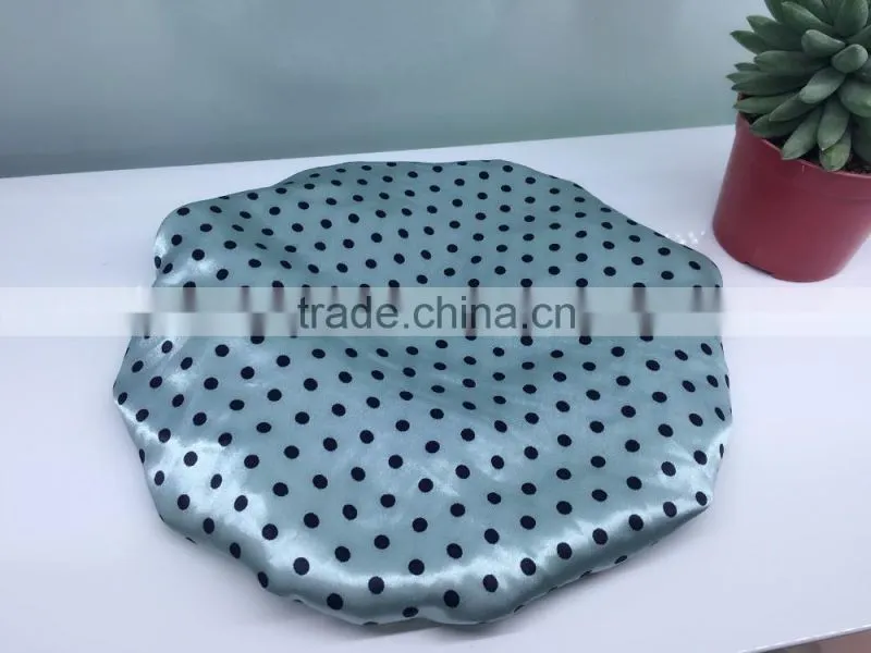 dot printed shower cap