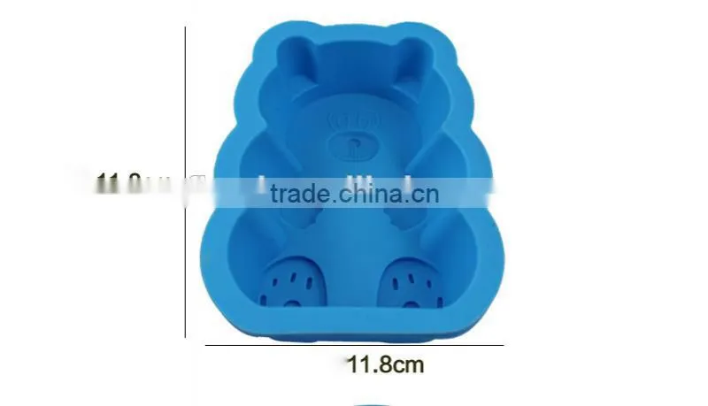 YangJiang factory manufature hot sale Fation Design bear shaped Silicone Cake Mold