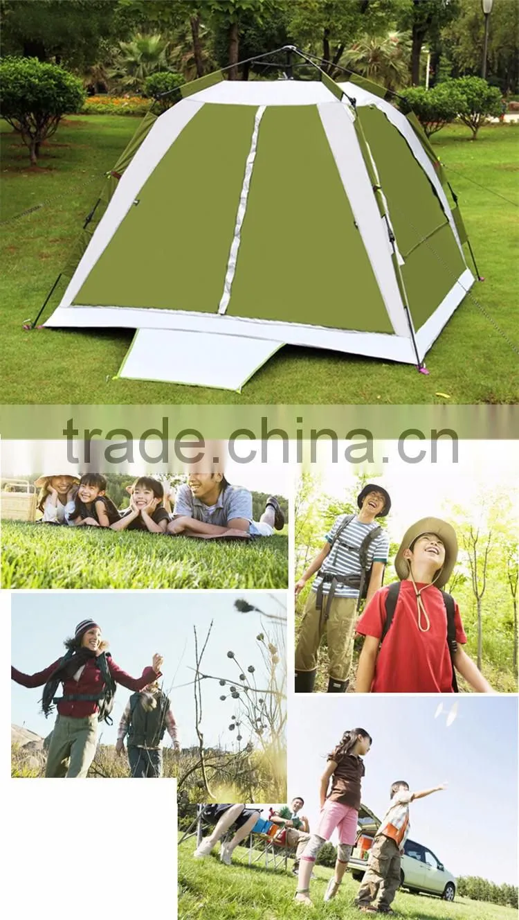 Outdoor Travel Essentials Double Layer 3 4 Person Tent Green Beach Fishing Cheap Camping Tent