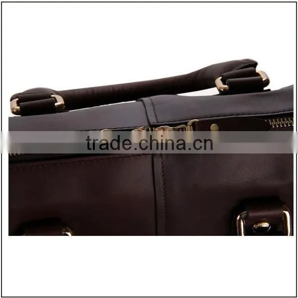 Custom high quality 17.5 inch crazy horse leather business laptop bag