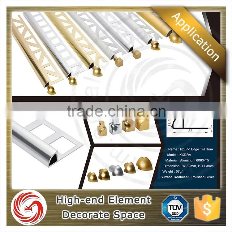 Reasonable price semiround shape aluminum wall tile trim
