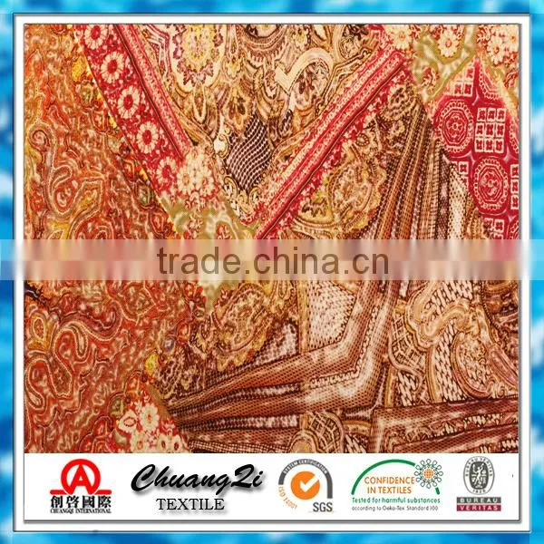 Colored flowers print spun rayon fabric for the elderly
