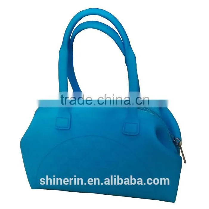Candy Color Women Waterproof Silicone Mini Tote Coin Purses Hand Carry Money Bags With Zipper