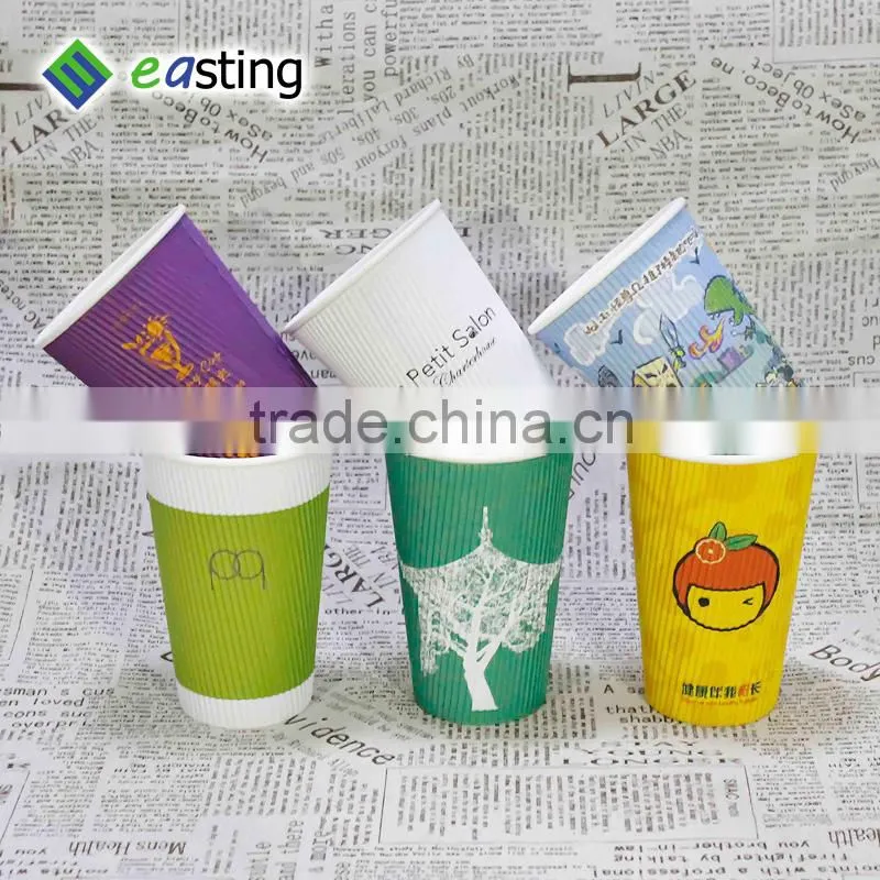 china factory 16oz 8oz rripple wallpaper cups with ps lid