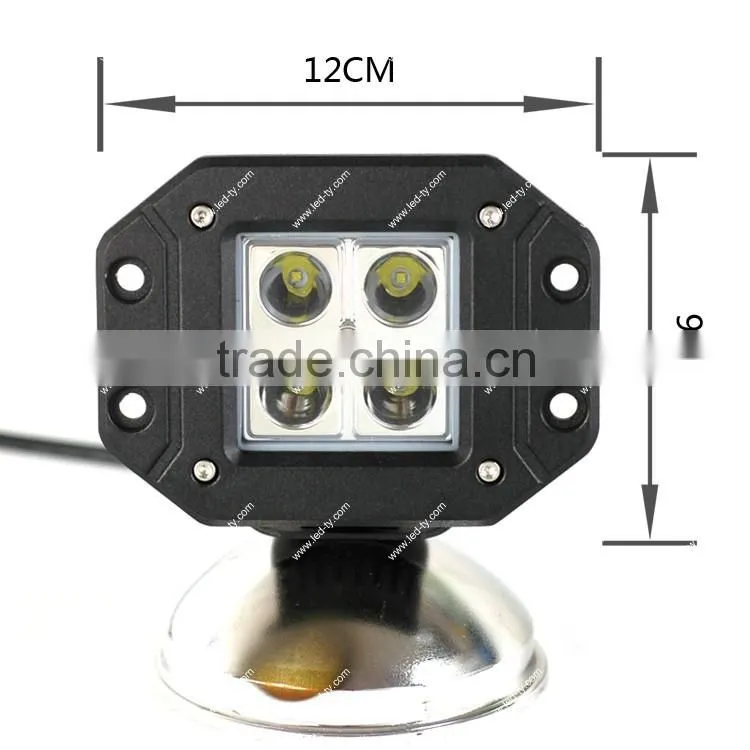 16W square led working lights 10-30V DC IP67 for heavy duty working lights, offroad led cree driving head/roof light