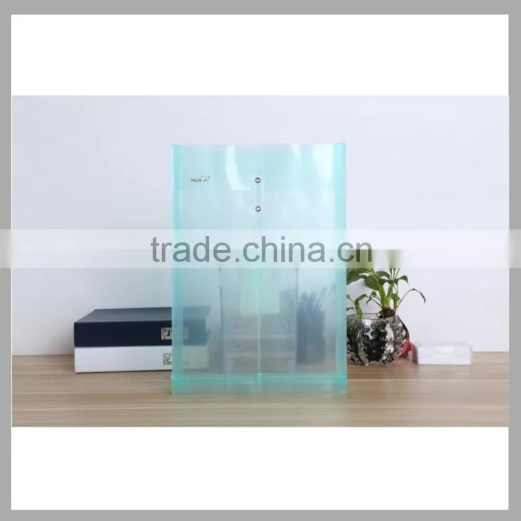 Transparent envelope shape clear bag pocket files plastic document bag with strings