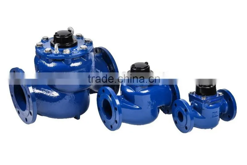 WS 50~150Vertical Vane Wheel Woltman Direct Reading Magnetic Detachable Mechanical Cast Iron Industrial Woltman Flow Water Meter